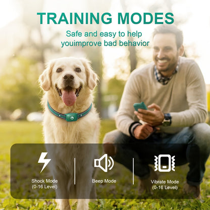 Collier de dressage pour chien avec télécommande, 3 modes de dressage : bip, vibration et stimulation électrostatique, collier électronique pour chiens de taille moyenne et grande, fonction de réception à distance avec icône intelligente
