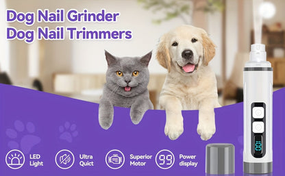 Coupe-griffes électrique silencieux pour animaux avec lumière LED – Kit de tondeuse rechargeable amélioré à 3 vitesses, entretien des pattes sans douleur pour chiens et chats de petite, moyenne et grande taille