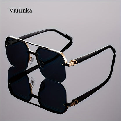 Lunettes vintage semi-cerclées mode unisexe – Monture légère en polycarbonate avec charnières métalliques, lunettes décoratives pour fêtes, école, usage quotidien, Halloween, Noël et occasions festives