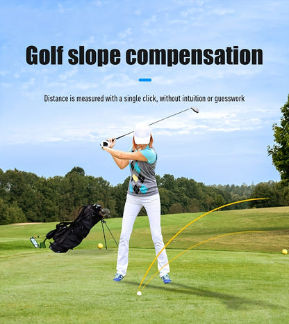 Télémètre laser de golf 1200 yards – Grossissement 6,5x, compensation de pente, verrouillage de drapeau HD, anti-vibration, rechargeable par USB, télémètre de golf haute précision à positionnement rapide, design élégant blanc