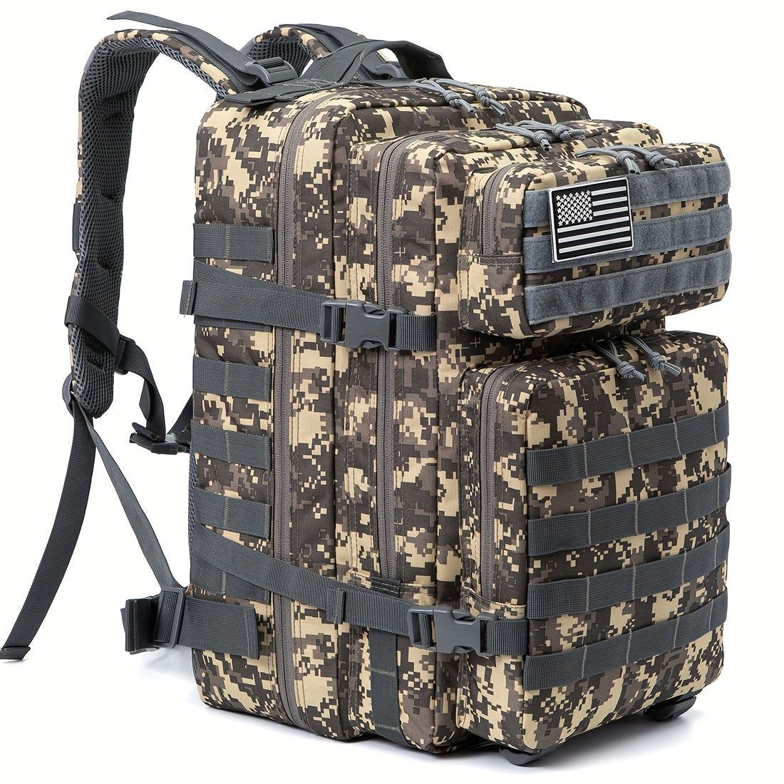 Sac à dos tactique 45 L pour hommes et femmes – Sac de randonnée, camping et voyage grande capacité, sac d'évacuation 3 jours pour le fitness et l'aventure en plein air, 13 coloris disponibles