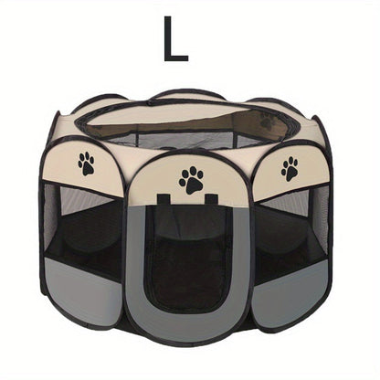 Parc pour animaux pliable et portable avec porte zippée – 3 tailles (S/M/L) Enclos grillagé rétractable pour chats, chiens, chiots et chatons, enclos anti-rayures pour intérieur et extérieur