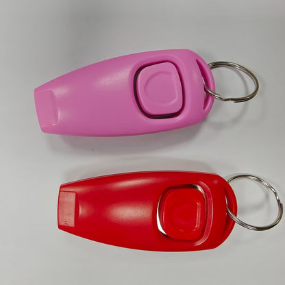 Lot de 2 clickers de dressage pour chien - Clicker professionnel pour le dressage des chiens, chiots et chats, outil de renforcement positif pour l'obéissance avec dragonne, rose et rouge