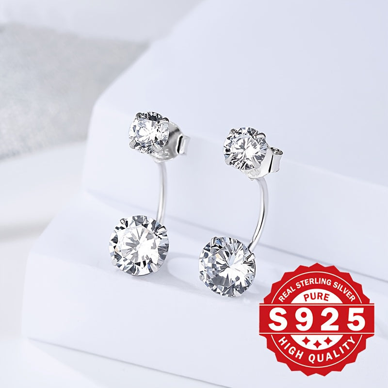 Boucles d'oreilles pour femmes en argent sterling 925 – Clous d'oreilles délicats, élégants et hypoallergéniques, bijoux de luxe classiques pour le quotidien, les fêtes et les festivals, cadeau idéal pour Noël ou un anniversaire