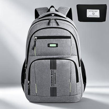 Ensemble de sac à dos de voyage grande capacité pour homme, sacoche pour ordinateur portable en nylon durable à compartiments multiples avec sangles réglables pour les voyages d'affaires et le campus – Combinaison sac à dos et sac à bandoulière