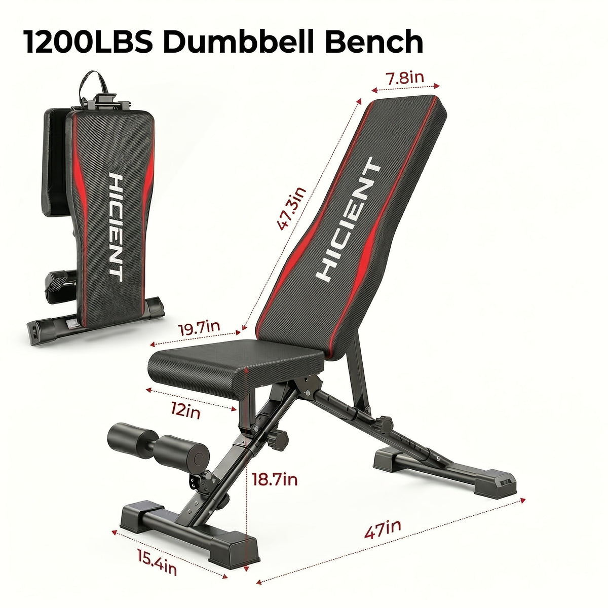 Banc de musculation réglable et pliable avec rack à squat, poste à jambes et pupitre à biceps – Banc de développé couché tout-en-un pour entraînement complet, jusqu'à 545 kg