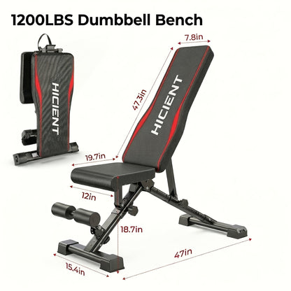 Banc de musculation réglable et pliable avec rack à squat, poste à jambes et pupitre à biceps – Banc de développé couché tout-en-un pour entraînement complet, jusqu'à 545 kg