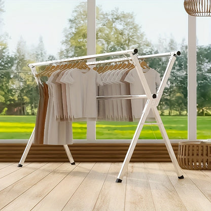 Séchoir à linge en acier inoxydable, 160 cm et 200 cm, rétractable, pliable et robuste, étendoir à linge intérieur/extérieur repliable avec longueur réglable pour balcon, chambre et buanderie