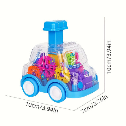 Voiture jouet transparente à rétrofriction pour enfants – Modèle de voiture à moteur visible éducatif pour garçons et filles | Cadeau d'anniversaire, de Noël ou d'Halloween, disponible en jaune, bleu et rouge