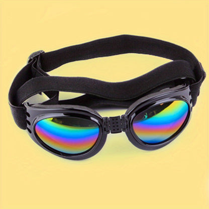 Lunettes de soleil pliables pour chien avec sangle réglable - Lunettes de protection étanches anti-UV pour activités en extérieur et aquatiques, protection oculaire élégante pour chiens de petite, moyenne et grande taille