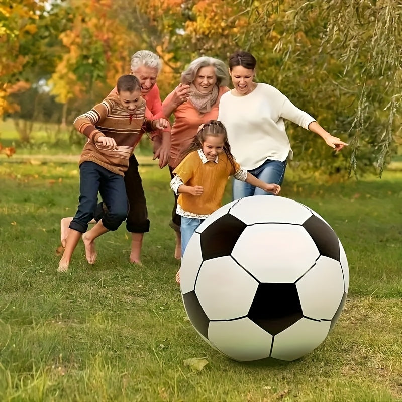 Ballon de football gonflable géant de 102 cm - Jouet d'extérieur extra large pour fêtes à la piscine, jeux de jardin, plage et aire de jeux, ballon de décoration de fête réutilisable pour enfants et adultes