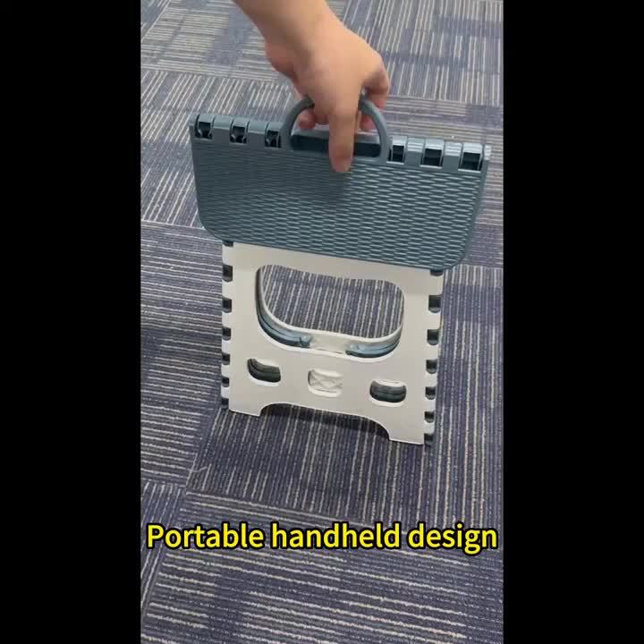 Tabouret de camping portable – Siège ovale léger en polypropylène PP pour usage intérieur et extérieur, randonnée, pêche, pique-nique, plage, design compact pliable, bleu foncé, excellente idée cadeau