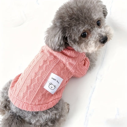 Ensemble de 4 pulls pour chiens et chats - Pulls en tricot chauds automne-hiver XS-XL, lot de vêtements pour chiots et chatons aux couleurs assorties, tenue pour petits chiens, cadeau de fêtes