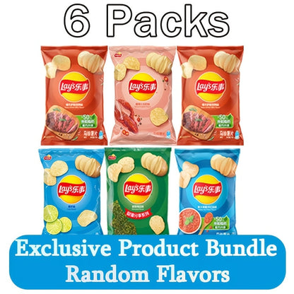 Paquet assorti de croustilles Lay's, 3 ou 6 sacs (65g/70g chacun) – Collation aux saveurs variées pour le bureau, les fêtes, les rencontres décontractées et les fringales sur le pouce