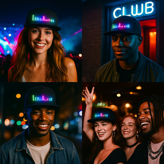 Programmable LED Hat with Scrollable Text & Animated Patterns – App-Controlled, Adjustable Woven Baseball Cap for Men, Black, Perfect for Parties, Festivals & Holidays