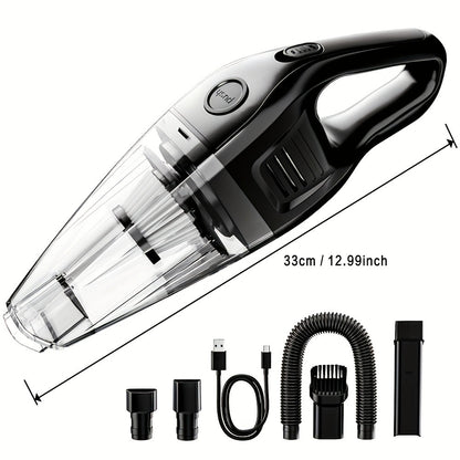 Aspirateur à main rechargeable sans fil – Aspiration puissante de 6 kPa, 40 dB silencieux, mini aspirateur portable pour poils d'animaux, voiture, clavier, nettoyage de bureau et maison avec suceur plat