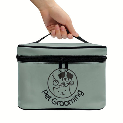 Sac de rangement pour accessoires de toilettage pour chiens et chats – Organisateur portable avec poignée et double fermeture éclair, trousse de toilettage pour animaux de voyage, cadeau idéal pour les amoureux des animaux