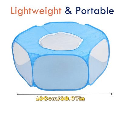 Tente-parc de jeu portable et pliable pour petits animaux avec toit, enclos respirant pour intérieur et extérieur, idéal pour cochons d'Inde, lapins, hamsters, hérissons, chats et chiots, clôture légère et rétractable