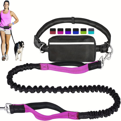 Sac banane 2-en-1 pour promenade de chien avec porte-laisse intégré – Sacoche multifonction réglable mains libres pour friandises, téléphone et essentiels, taille unique, 9 couleurs