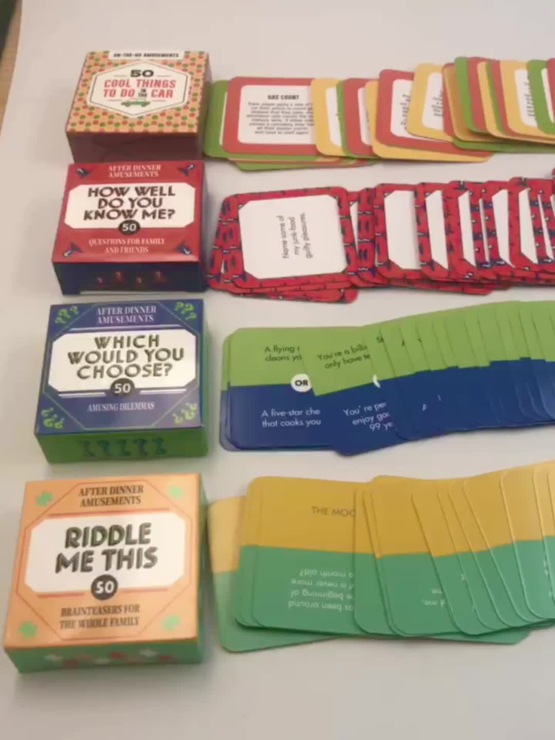 After Dinner Amusements : À quel point me connaissez-vous ? Jeu de cartes de conversation avec 50 questions pour la famille et les amis, jeu de poche pour les soirées, le camping et les cadeaux de fêtes.