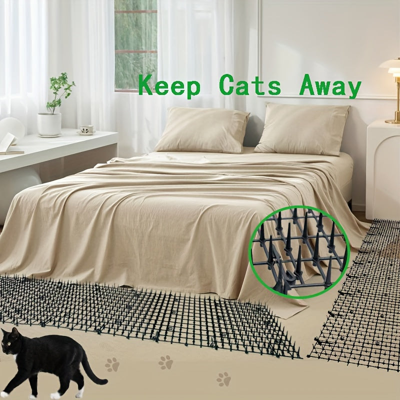 Tapis anti-chat à picots en plastique – Répulsif pour chat intérieur et extérieur de 2 m ou 4 m, empêche les chats d'accéder aux massifs de jardin, à la cour, aux canapés et aux meubles, bande de picots dissuasive sans danger, flexible et durable