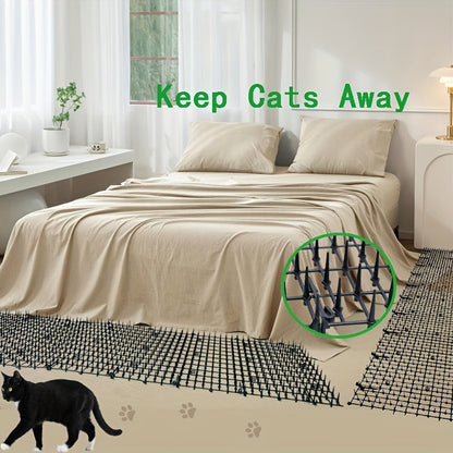 Tapis anti-chat à picots en plastique – Répulsif pour chat intérieur et extérieur de 2 m ou 4 m, empêche les chats d'accéder aux massifs de jardin, à la cour, aux canapés et aux meubles, bande de picots dissuasive sans danger, flexible et durable