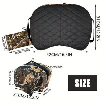 Coussin de siège chauffant et pliable pour la chasse, alimenté par USB, tapis chauffant portable pour mirador, pêche sur glace, camping, extérieur, camouflage (batterie externe non incluse)