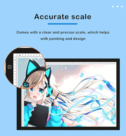 Tablette lumineuse LED pour dessin A2 A3 A4, table à copier ultra-fine à double barre lumineuse avec variateur 3 niveaux et surface sans grille protectrice des yeux pour diamond painting, croquis et dessin