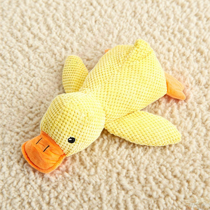 Jouet en peluche couineur en forme de canard pour chien, 23 cm - Animal en peluche interactif à mâcher pour chiens et chats, 3 couleurs, jouet sonore résistant aux morsures pour toutes les races, peluche douce et mignonne pour le jeu et le confort