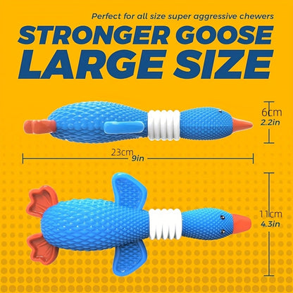 Jouet à mâcher indestructible en nylon en forme d'oie pour chiens destructeurs – Jouet robuste amélioré pour grands et moyens chiens, idéal pour la dentition et le nettoyage des dents, design oie et poisson-clown