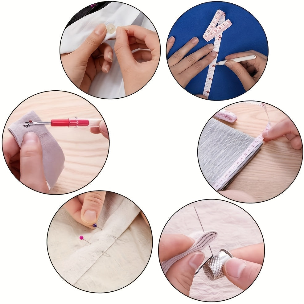 Kit de couture complet 269 pièces avec étui portable – Inclut fil, aiguilles, ciseaux, mètre ruban et épingles – Fournitures de couture parfaites pour débutants, voyageurs, grand-mère, maman et amis