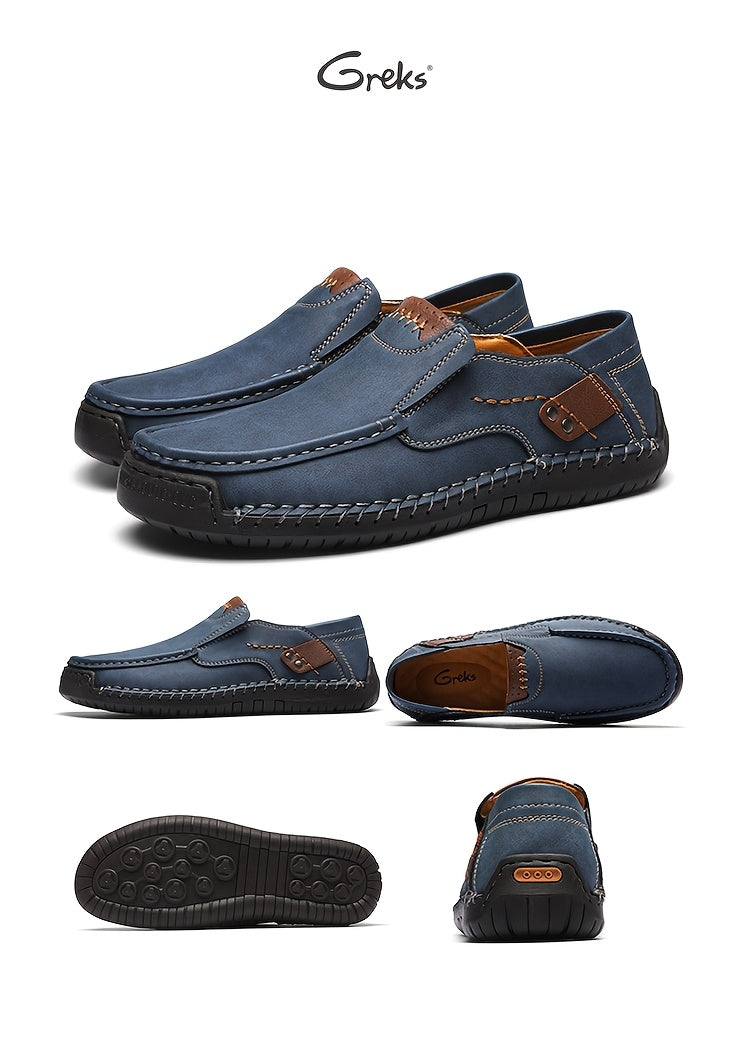 Mocassins de conduite cousus main pour homme, chaussures à enfiler légères et respirantes – Mocassins décontractés style bateau pour le travail, les voyages, la marche et l'extérieur, tailles US 4–12,5