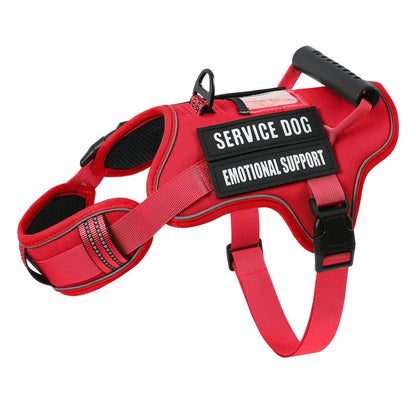 Harnais tactique MOLLE pour chien – Gilet réfléchissant réglable anti-traction pour animal de compagnie avec poignée de contrôle, harnais de dressage pour chien d'assistance, pour une promenade facile sans tirer ni s'étouffer