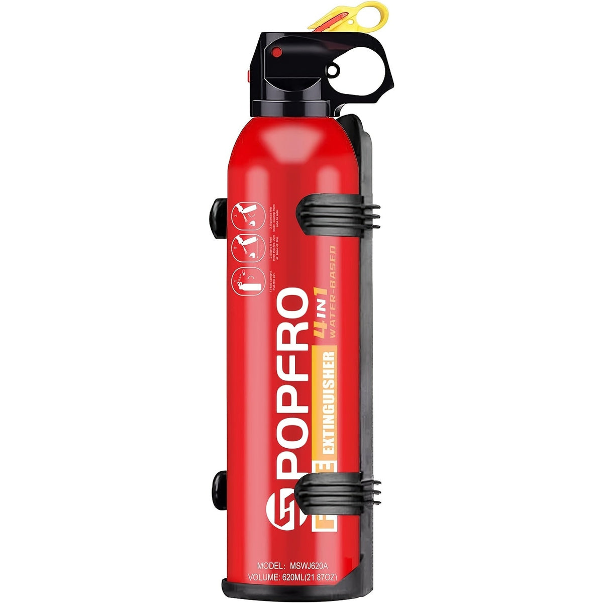 Spray extincteur portable 4-en-1 pour la maison, la cuisine, le garage et la voiture – Conçu pour les feux d'origine électrique, textile et huile, non toxique, facile à nettoyer, dispositif de sécurité incendie mural