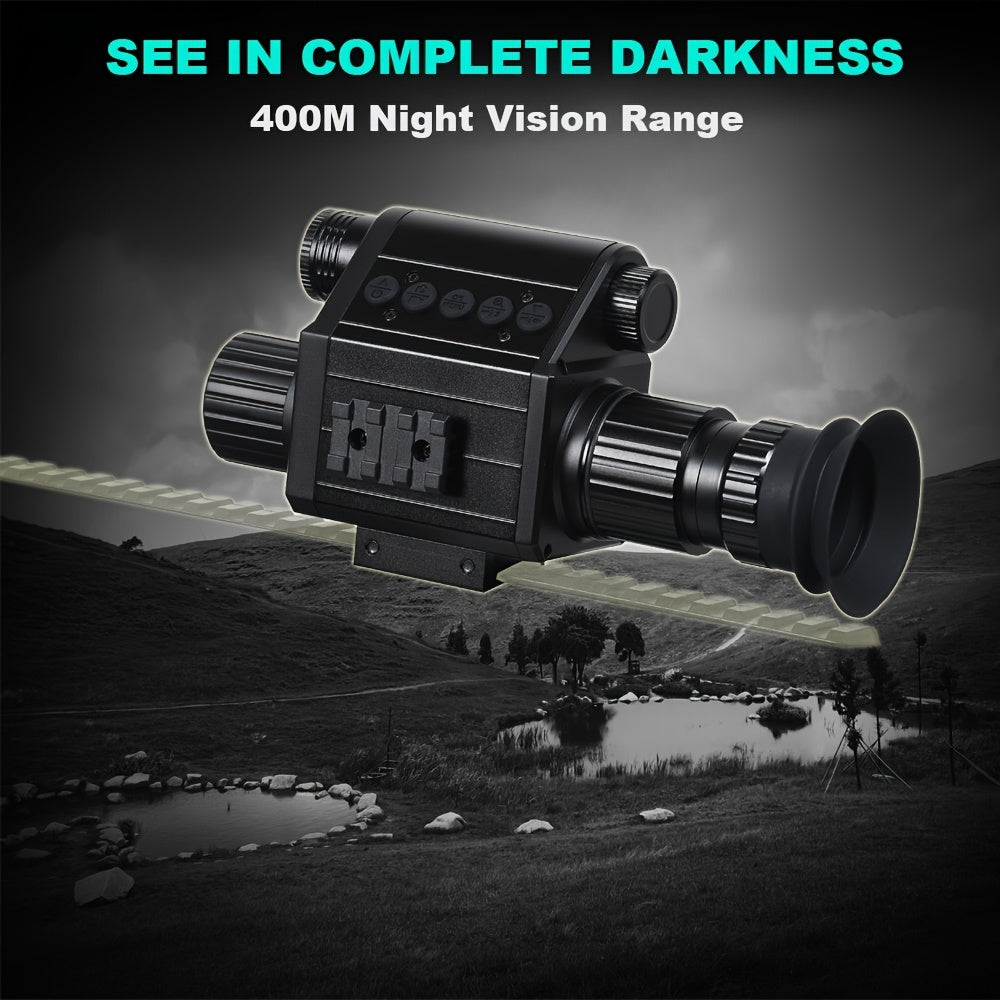 Lunette de vision nocturne numérique pour la chasse – Monoculaire infrarouge, zoom 5x, enregistrement vidéo HD 1080p, carte TF 32 Go et batterie 2600 mAh, réticule intégré pour la chasse, le camping et l'aventure en pleine nature