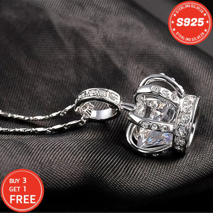 Collier couronne en argent sterling S925 pour femme 18 pouces – Pendentif en oxyde de zirconium 5A, ras-du-cou hypoallergénique, cadeau élégant pour femme, petite amie, maman, fille, anniversaire, Noël