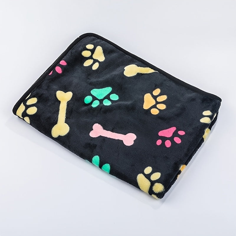 Couverture douillette pour chiens à motif d'os pour petits et moyens chiens - Plaid pour animaux doux, chaud et lavable en machine pour niches, cages, canapés et lits, couverture confortable toutes saisons pour chien