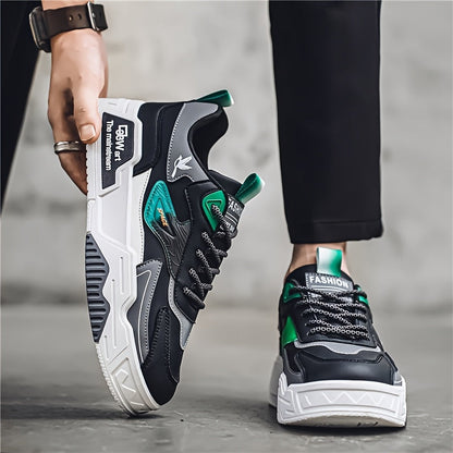 Baskets de skateboard à semelle épaisse pour homme, chaussures en toile tendance, basses, pour le sport, les loisirs et les voyages, kaki noir, pointures US 6,5-11,5