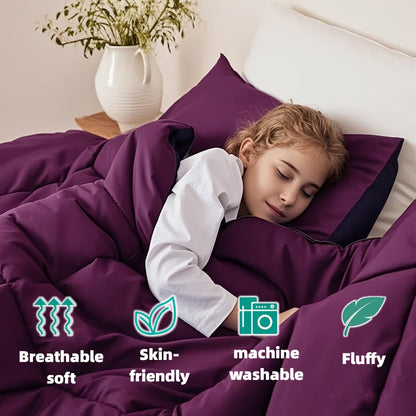 Ensemble de literie 7 pièces pour lit Queen/King – Parure de lit en microfibre douce à plis pincés, comprenant une couette, un drap-housse, un drap plat et 4 taies d'oreiller, ensemble de literie toutes saisons pour la maison et le dortoir