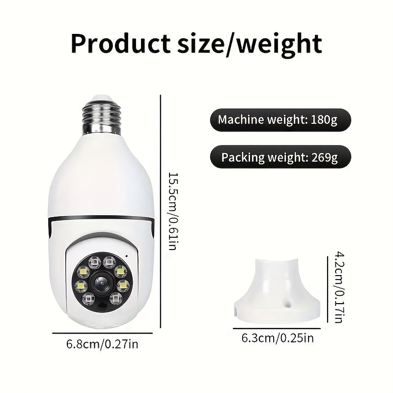Lot de 4 ampoules caméra de sécurité WiFi 1080P HD – Suivi de mouvement par IA à 360°, PTZ intelligent, vision nocturne PIR, WiFi bi-bande 2,4G/5G, contrôle via application, fixation murale – Système de caméra de surveillance intérieure pour domicile