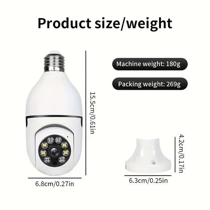 Lot de 4 ampoules caméra de sécurité WiFi 1080P HD – Suivi de mouvement par IA à 360°, PTZ intelligent, vision nocturne PIR, WiFi bi-bande 2,4G/5G, contrôle via application, fixation murale – Système de caméra de surveillance intérieure pour domicile