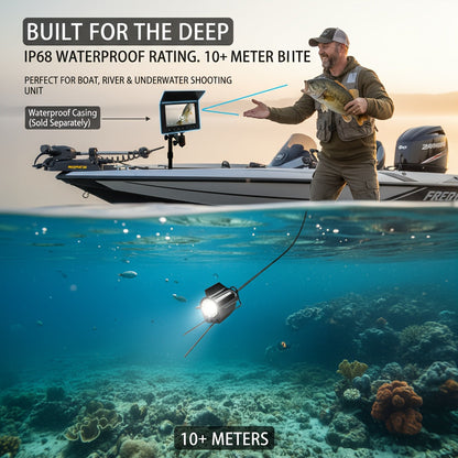 Détecteur de poissons avec caméra sous-marine HD, écran 4,3 pouces, objectif grand angle 140 degrés, lumière attractive pour poissons, kit de visionnage de pêche portable pour la pêche sur glace, en lac et en rivière