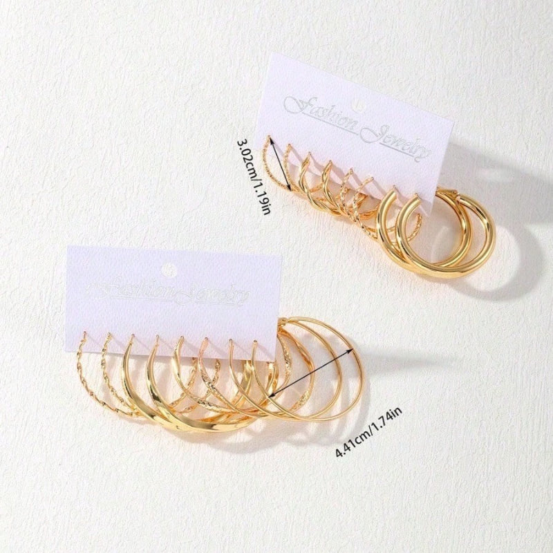 Lot de 16 boucles d'oreilles minimalistes en métal torsadé pour femme – Coffret cadeau hypoallergénique composé de clous et de créoles dorés pour le quotidien, les fêtes et les occasions spéciales