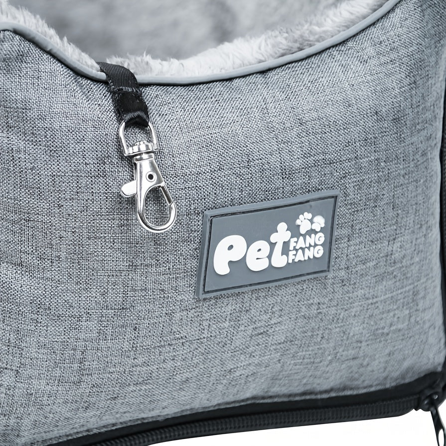 Siège rehausseur de voiture pour petits et moyens animaux – Sac de transport portable avec boucle de sécurité, vue surélevée, construction en polyester pour chiens et chats en voiture