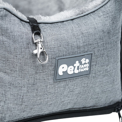 Siège rehausseur de voiture pour petits et moyens animaux – Sac de transport portable avec boucle de sécurité, vue surélevée, construction en polyester pour chiens et chats en voiture