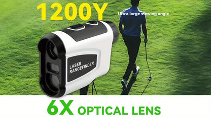 Télémètre laser de golf 1200 yards, grossissement 6x, commutateur de pente, vibration par impulsion, verrouillage de cible, compensation de trajectoire, rechargeable par USB-C pour le golf et la chasse