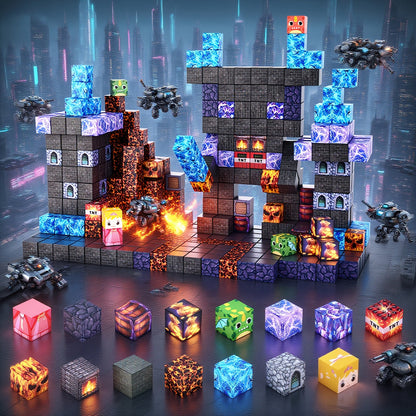 Kit de blocs de construction magnétiques, 100 ou 162 pièces - Ensemble de construction éducatif STEM, tuiles magnétiques pour garçons et filles, jouet de construction créatif en 3D, cadeau d'anniversaire, de Pâques ou de Noël pour enfants