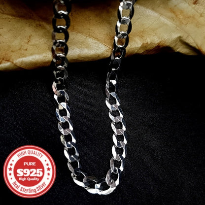 Collier chaîne cubaine pour homme en argent sterling 925 – 6 mm et 10 mm de large, 18 à 24 pouces, chaîne à maillons épais faite à la main, bijou durable pour le quotidien et les occasions spéciales