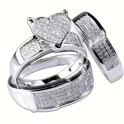 Ensemble de 9 bagues de mariage pour femme avec oxydes de zirconium taille princesse – Alliances empilables, cadeau de bijoux classique pour petite amie et épouse