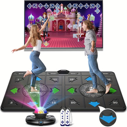 Tapis de danse sans fil pour enfants et adultes - Tapis de danse électronique pour deux joueurs avec caméra HD, compatible TV, jeu de fitness pour garçons et filles de 3 ans et plus | Cadeau d'anniversaire ou de Noël pour s'amuser en famille